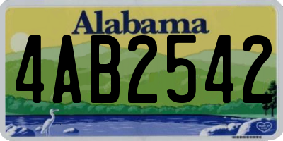 AL license plate 4AB2542
