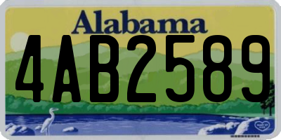 AL license plate 4AB2589