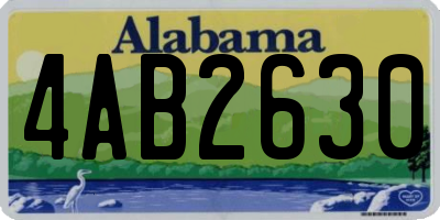AL license plate 4AB2630