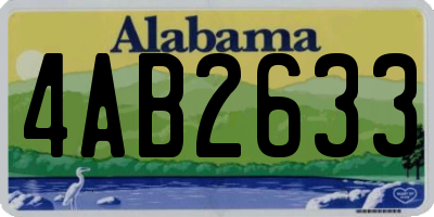 AL license plate 4AB2633
