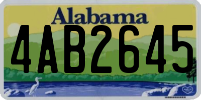 AL license plate 4AB2645