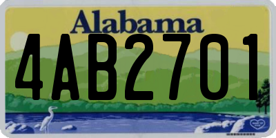 AL license plate 4AB2701