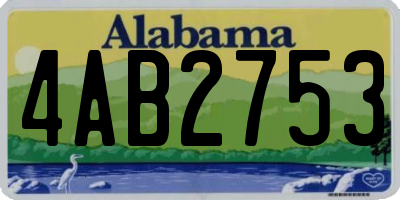 AL license plate 4AB2753
