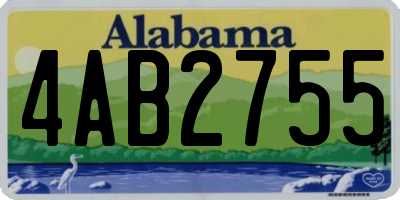 AL license plate 4AB2755