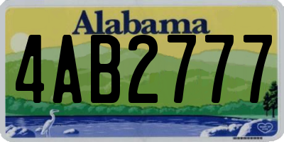 AL license plate 4AB2777