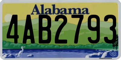 AL license plate 4AB2793