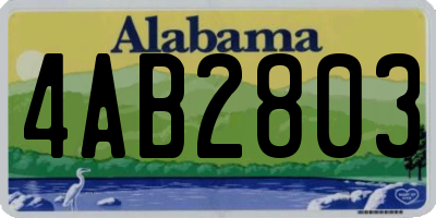AL license plate 4AB2803