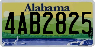 AL license plate 4AB2825