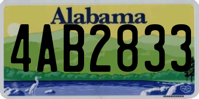 AL license plate 4AB2833