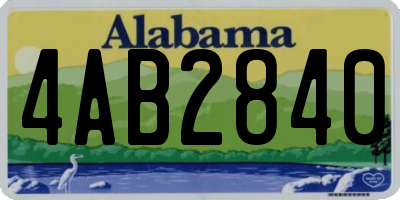 AL license plate 4AB2840