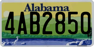 AL license plate 4AB2850