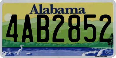 AL license plate 4AB2852