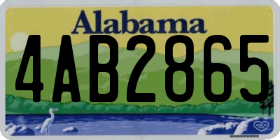 AL license plate 4AB2865