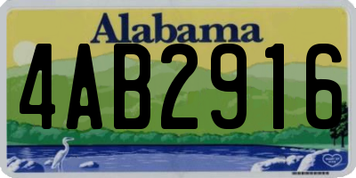 AL license plate 4AB2916