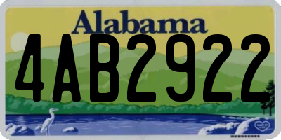 AL license plate 4AB2922