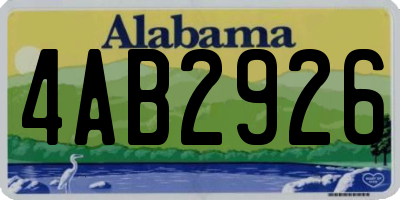 AL license plate 4AB2926