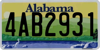 AL license plate 4AB2931