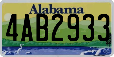 AL license plate 4AB2933