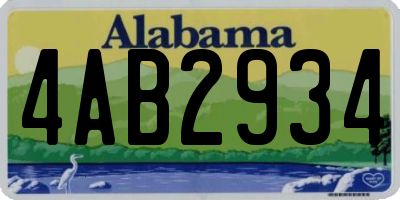 AL license plate 4AB2934