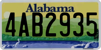 AL license plate 4AB2935