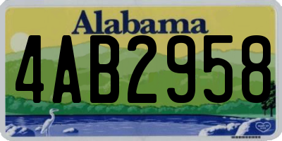 AL license plate 4AB2958