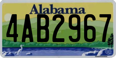 AL license plate 4AB2967