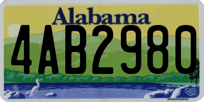 AL license plate 4AB2980