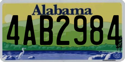 AL license plate 4AB2984