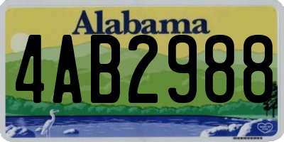 AL license plate 4AB2988