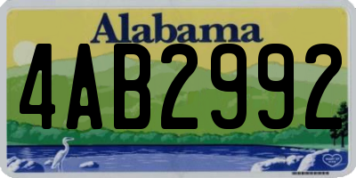 AL license plate 4AB2992