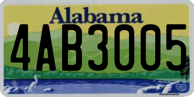 AL license plate 4AB3005