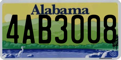 AL license plate 4AB3008