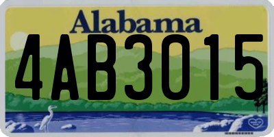 AL license plate 4AB3015