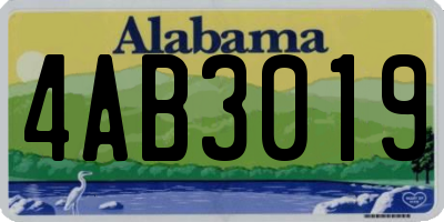 AL license plate 4AB3019
