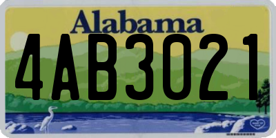 AL license plate 4AB3021