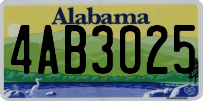 AL license plate 4AB3025