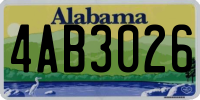 AL license plate 4AB3026