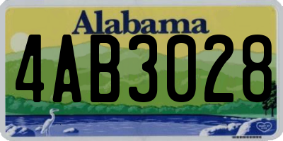 AL license plate 4AB3028