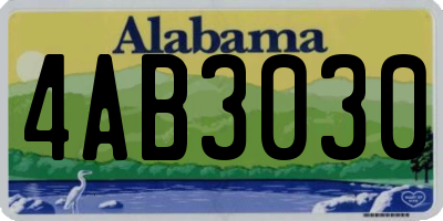 AL license plate 4AB3030
