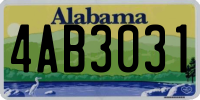 AL license plate 4AB3031