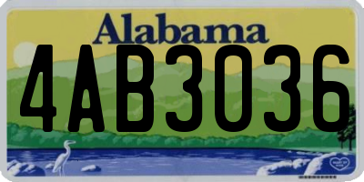 AL license plate 4AB3036