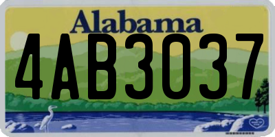 AL license plate 4AB3037