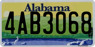 AL license plate 4AB3068