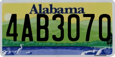 AL license plate 4AB3070