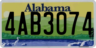 AL license plate 4AB3074