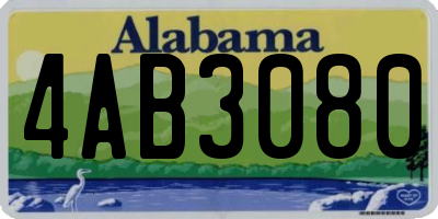 AL license plate 4AB3080