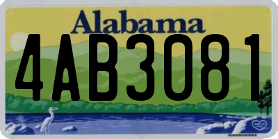 AL license plate 4AB3081