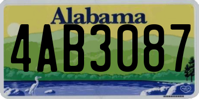 AL license plate 4AB3087