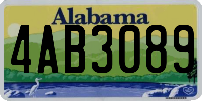 AL license plate 4AB3089