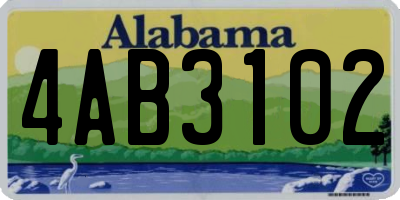 AL license plate 4AB3102